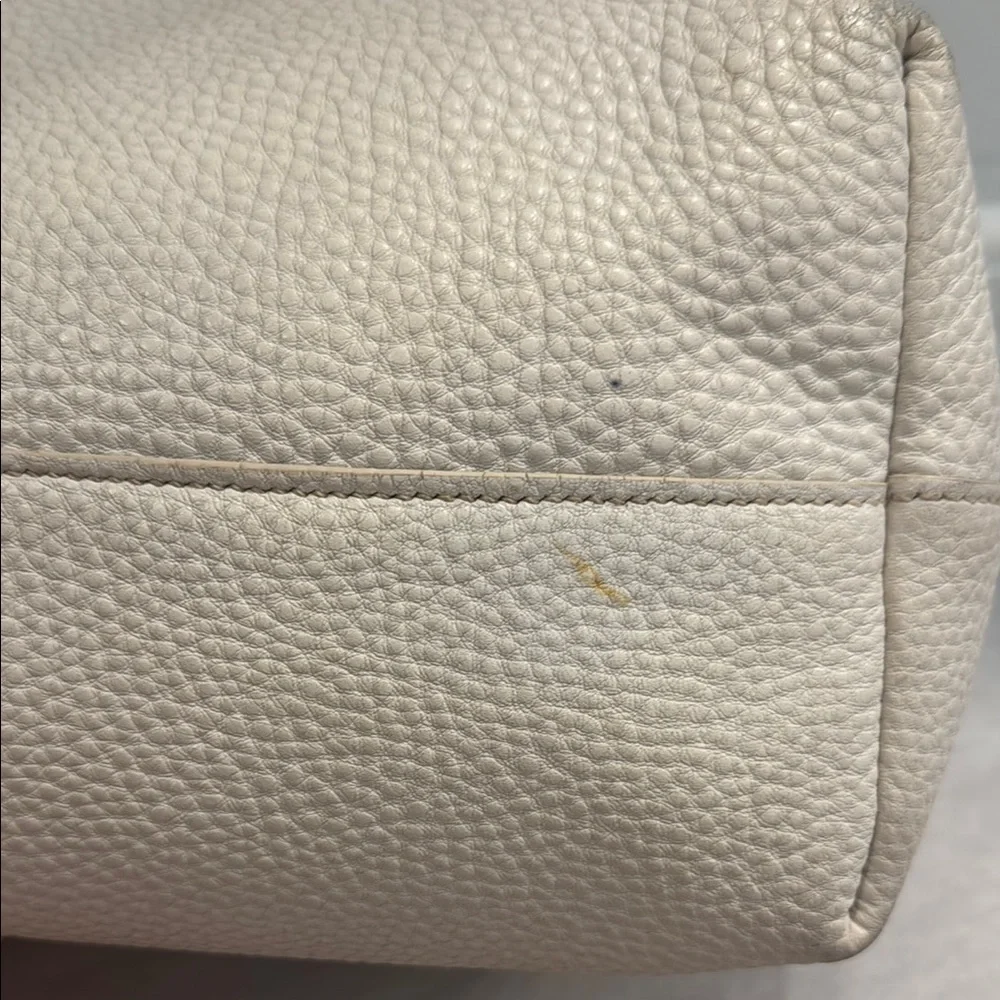 Prada Beige Leather Tote with Gold Accents, and long handle strap - Picture 12 of 16